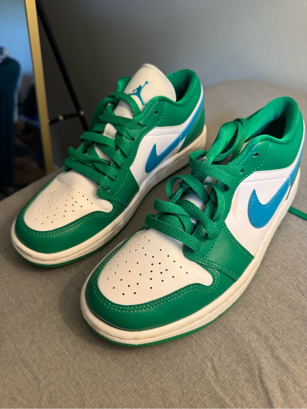Nike Green, White & Teal Low-Top Athletic Sneakers
